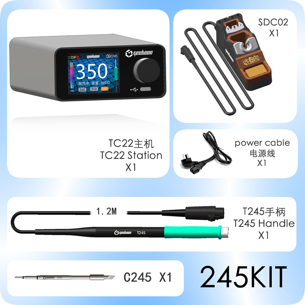 Electronics Repair Kit With Soldering Iron - طقم محطة لحام GEEBOON TC22 240