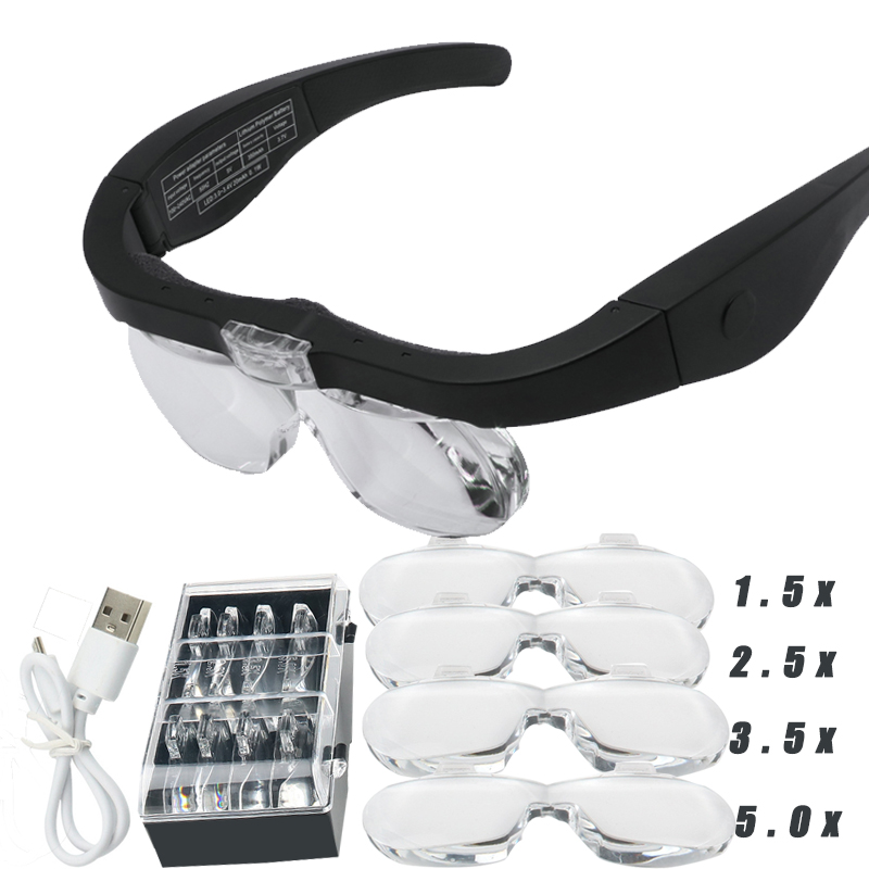 Electronics Repair Glasses - نظارات مكبرة Magnifier1.5X 2.5X 3.5X 5.0X