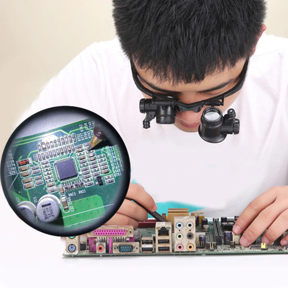 المكبر يرتدي نظارات مع ضوء ليد - مراجعة Electronics Repair Glasses وسعره