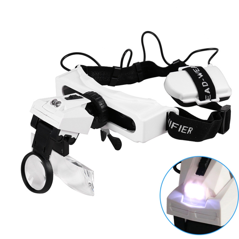 مكبر رأس مضيء مع مصباح LED، عد - مراجعة Electronics Repair Glasses وسعره