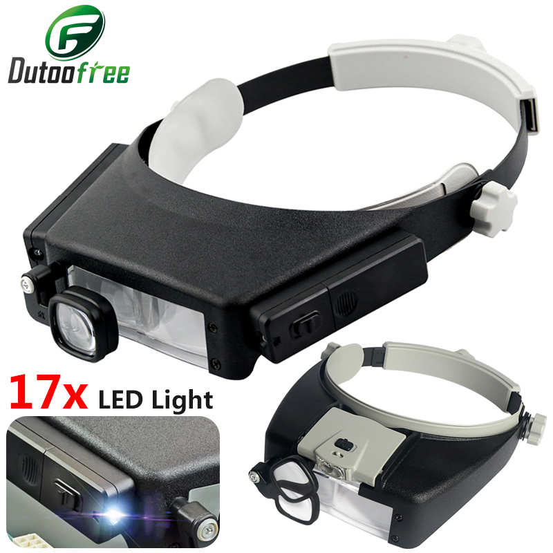 جديد عقال المكبر أضواء LED الع - مراجعة Electronics Repair Glasses وسعره