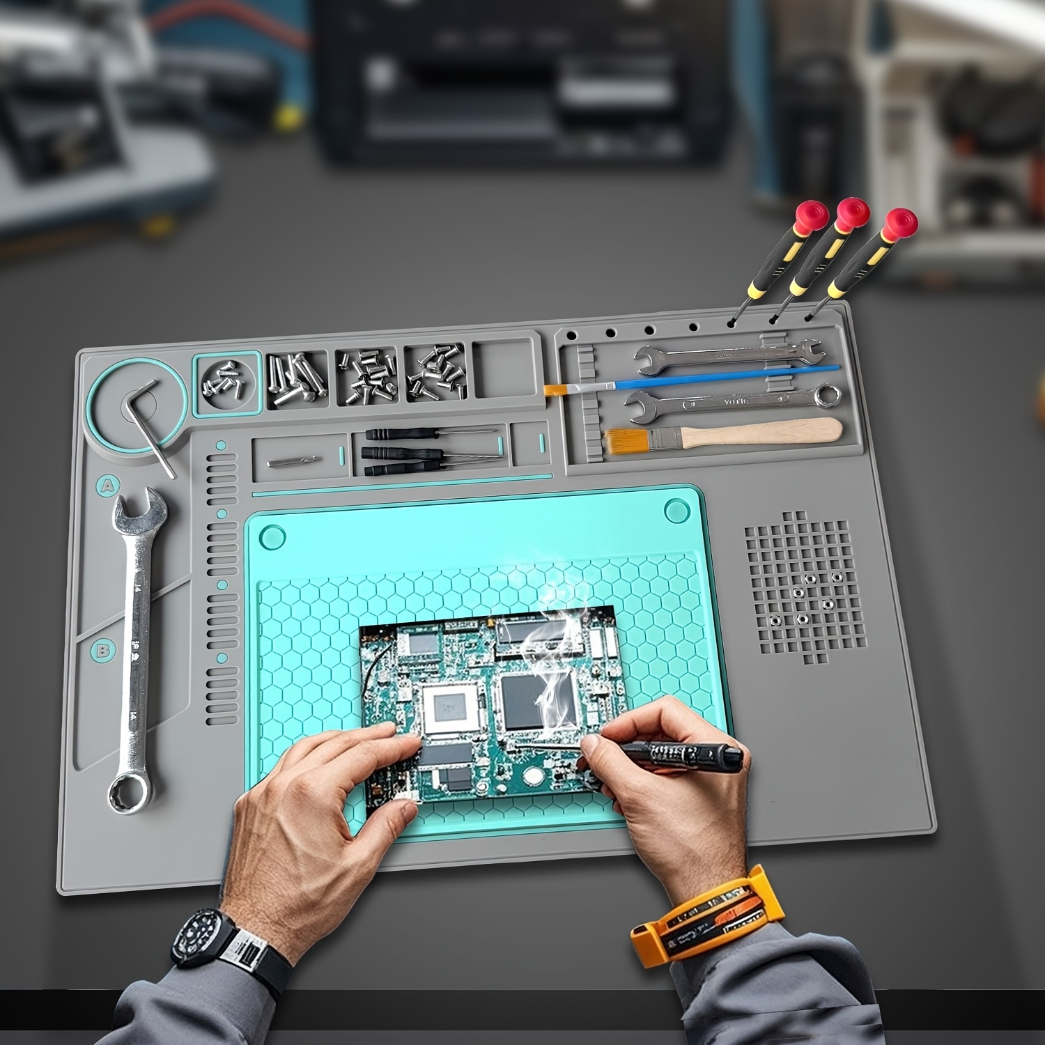 مقاومة للحرارة لحام حصيرة العز - مراجعة Electronics Repair Business وسعره
