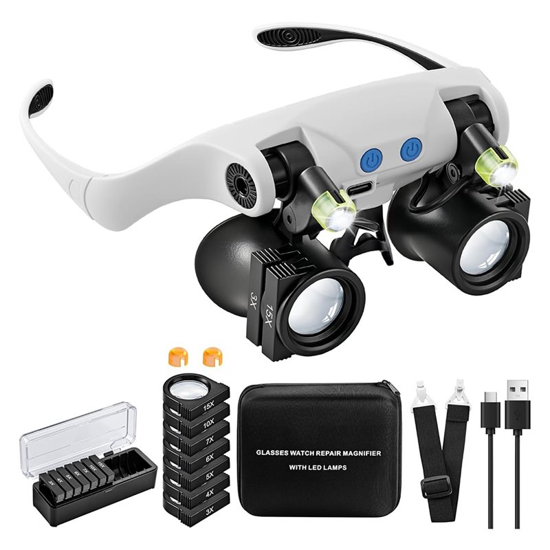 نظارات مكبرة بإضاءة ABUP-LED،  - مراجعة Electronics Repair Glasses وسعره